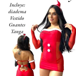 DISFRAZ MAMA CLAUS SENSUAL 4 PIEZAS (VESTIDO)
