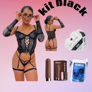 KIT BLACK AMOR Y AMISTAD (corset Aura, anal corazón, bala mily, anillo x3)