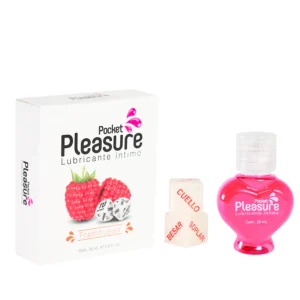 LUBRICANTE FRAMBUESA POCKET PLEASURE + DADOS
