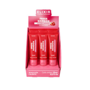 GEL INTIMO SABORIZADO FRESA BOMBON ELIXIR 15ML (CAJA X 6)